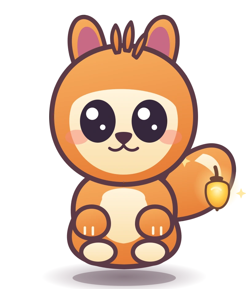 Nettle, a small fox-rabbit Mipkin with a lantern tail, shown in the app's own art