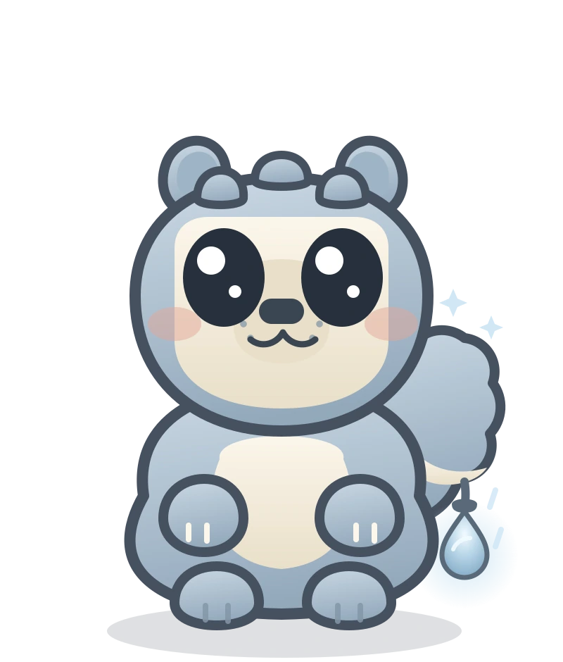 Poffle, the app's capybara-cloud Mipkin